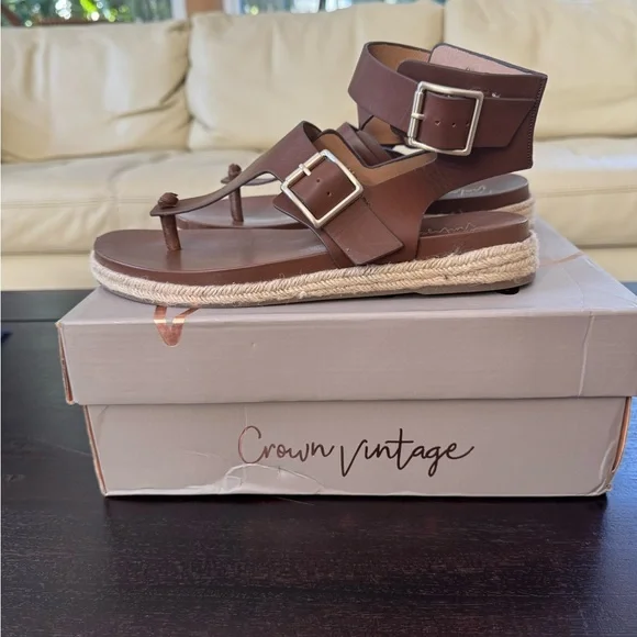 Crown Vintage Brown Sandals for Women - Picture 2 of 6